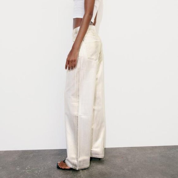 NWT GOLDEN TRF HIGH WAIST LOOSE FOIL JEANS - Picture 5 of 12